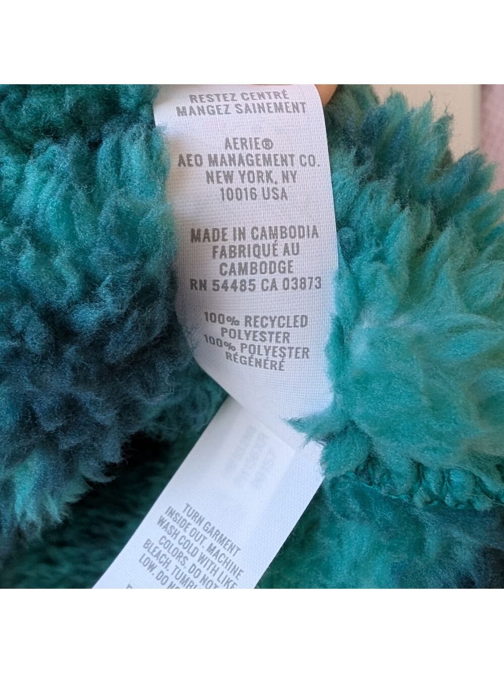 Aerie Offline American Eagle Fluffy Quarter Zip Pullover Sweatshirt Green Medium - Picture 8 of 8